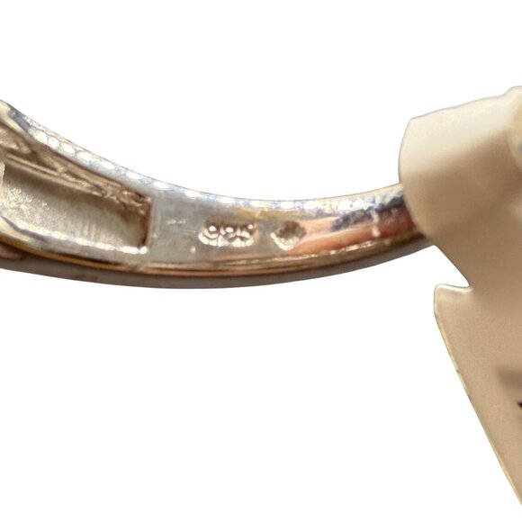 925 Sterling Silver Yellow Opal Ring Crystal Accents Size 11 - Picture 5 of 7